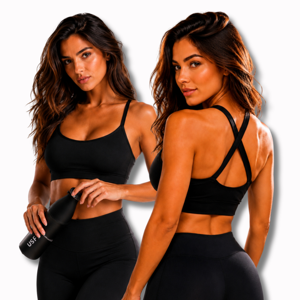Top Academia Feminino Com Bojo Removível Fitness Cruzado