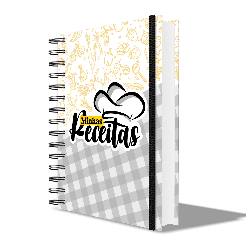 Caderno Minhas Receitas Caderneta de Anotações Receitas Culinária Capa Dura 200 Páginas Wire-o Preto · foto 2