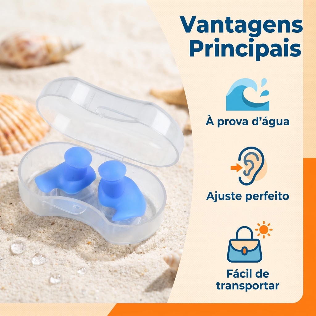 Tampões de Ouvido para Natação À Prova D'água Macio Multicores