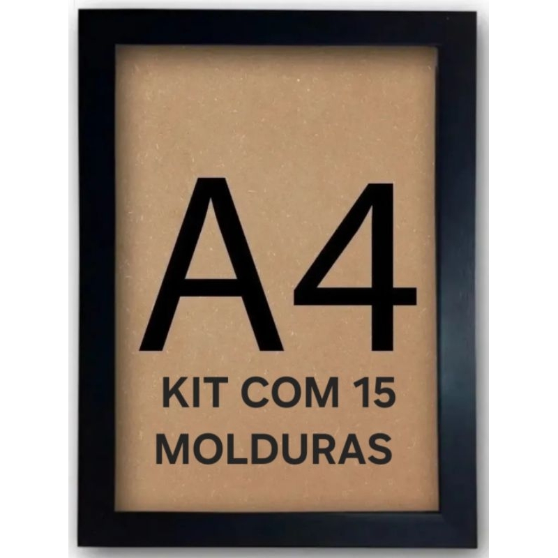 kit com 15 molduras a4 com acetato 21x30cm