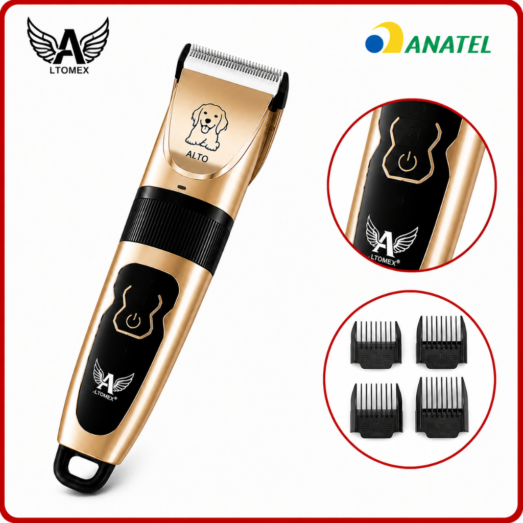 Máquina Aparador de Cabelo e Barba Premium Altomex Recarregável Sem Fio USB