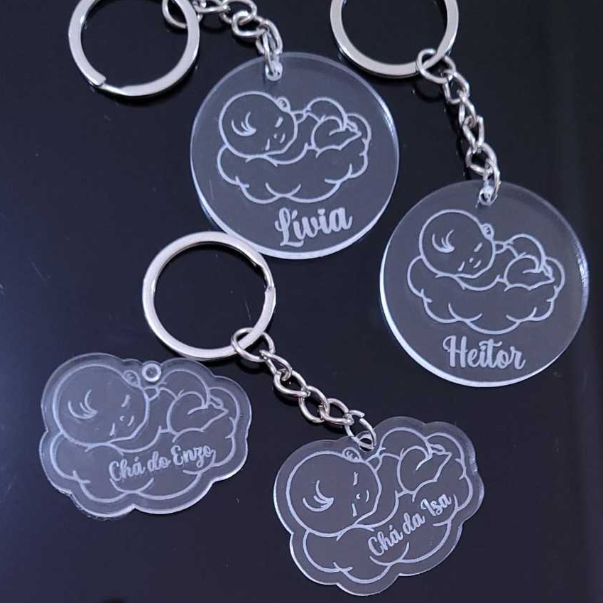LEMBRANCINHA CHAVEIRO PERSONALIZADO COM NOME - CHA DE BEBE - ANIVERSARIO - LEMBRANCINHAS MATERNIDADE