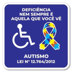Adesivo Autismo Para Carro Identificação Estacionamento AD1199 3F26EG8W4G5