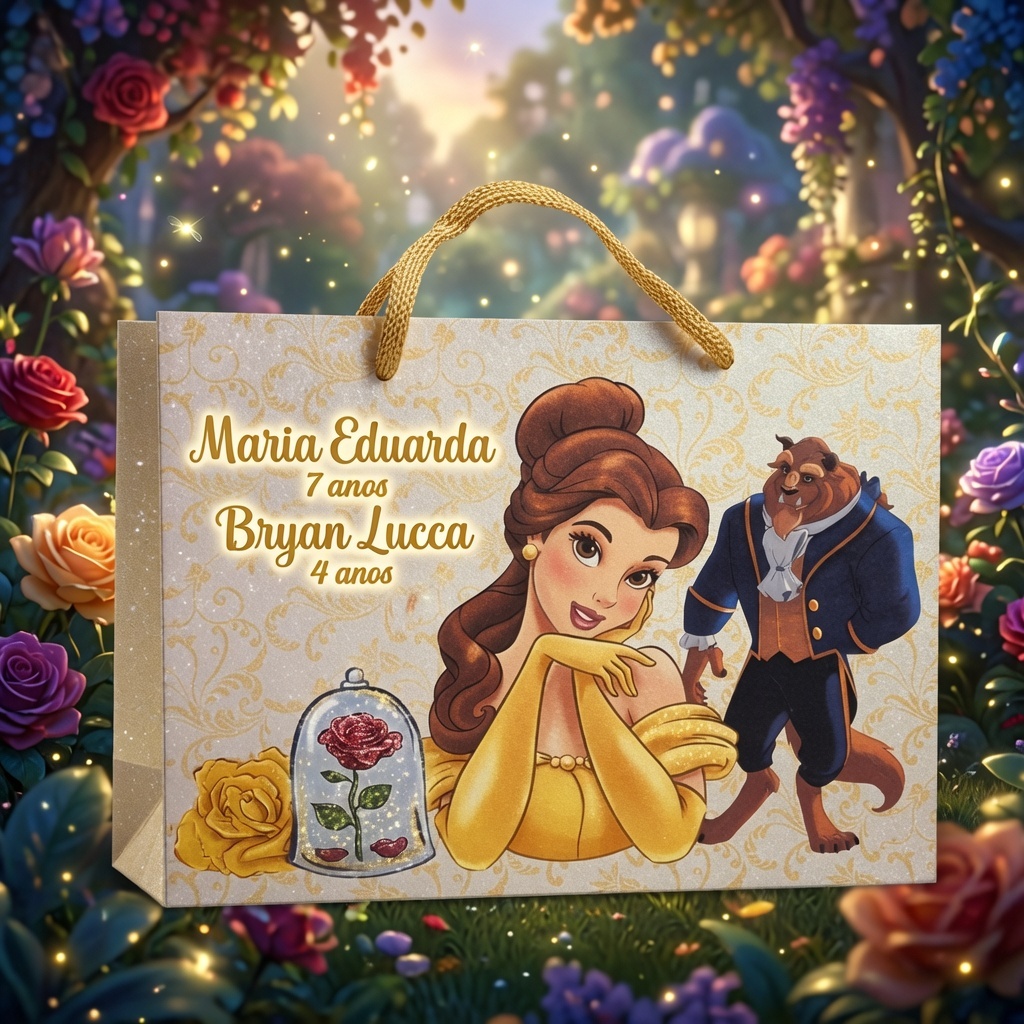 Sacolinha Personalizada Princesa Encantada Pegue e Monte Desmontada Lembrancinha Festa Infantil Festa| Decoração|