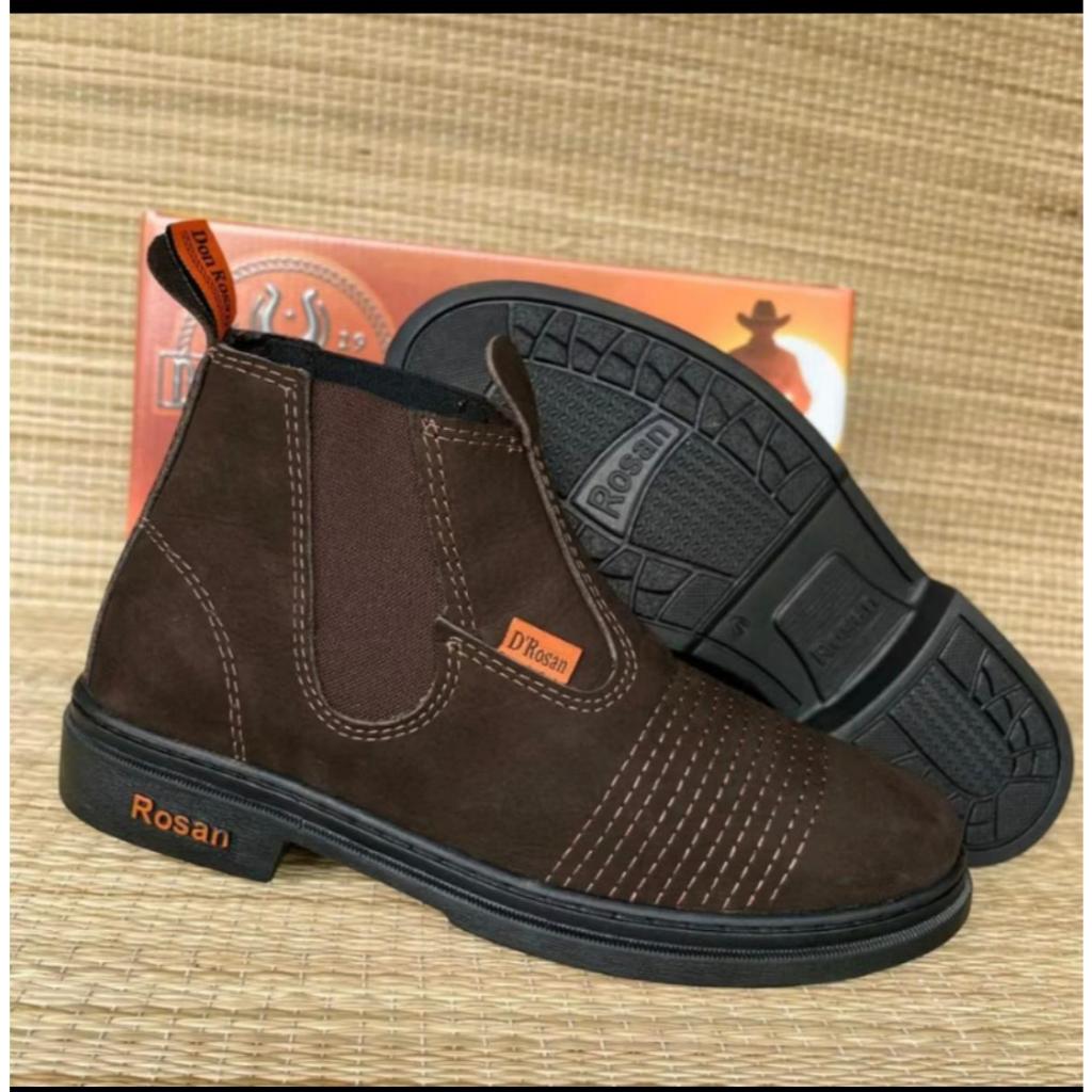 Bota Botina Masculina Don Rosan Bota Couro Nobuck Butina Vaquejada Bota Preta Unissex