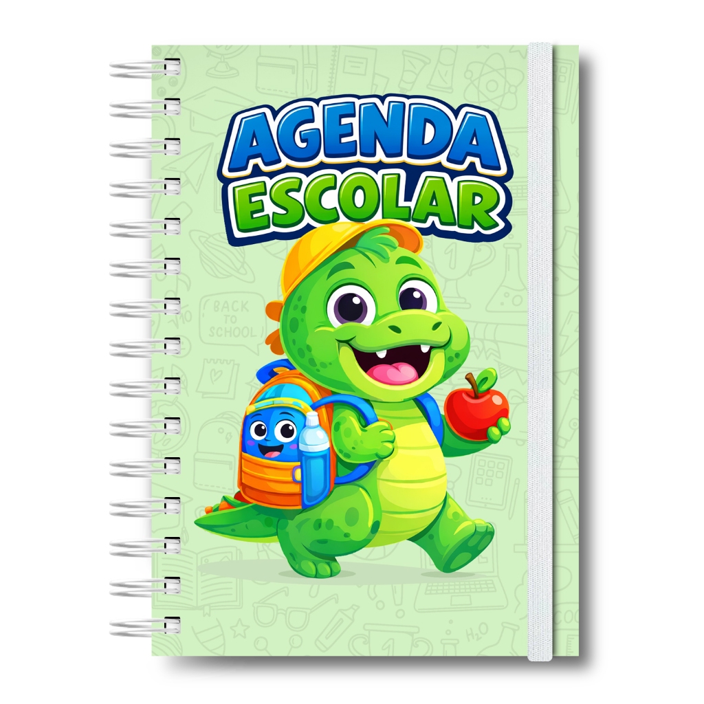 Agenda Escolar Kids Dinossauro Escola Infantil Crianças Planner