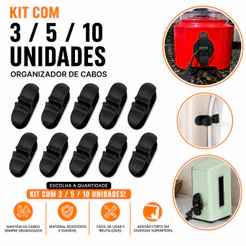 kit 10 / 5 / 3 unidades organizador de cabos e fios organizador casa e cozinha para liquidificador e mixer