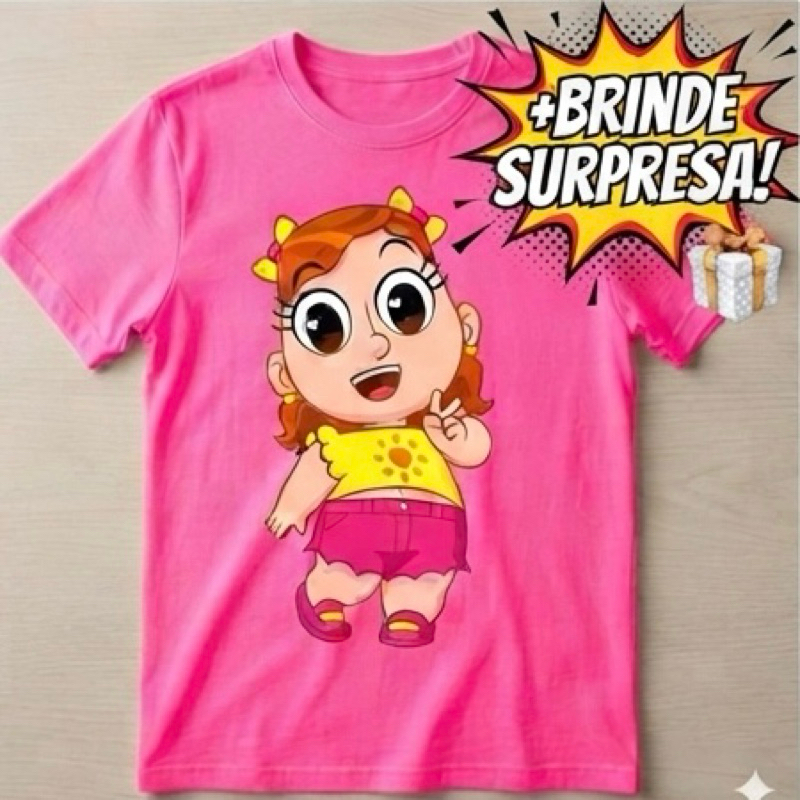 Camiseta Infantil Personagem MC divertida Unissex 100% Algodão Branca Confortável