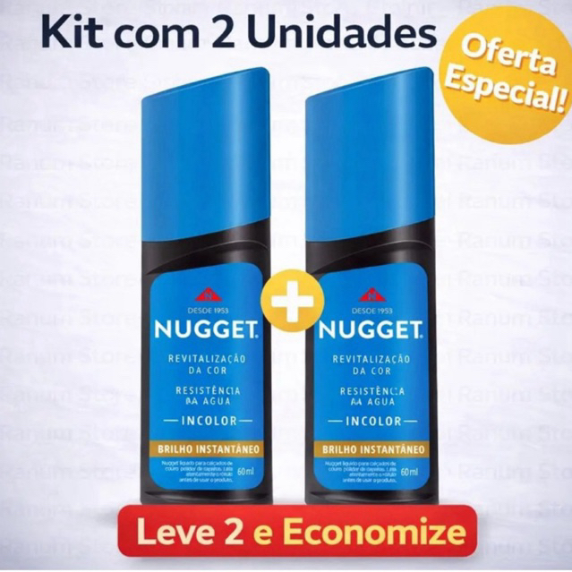 Kit 2 Unidades Graxa Nugget Líquida Incolor Brilho Instantâneo 60ml
