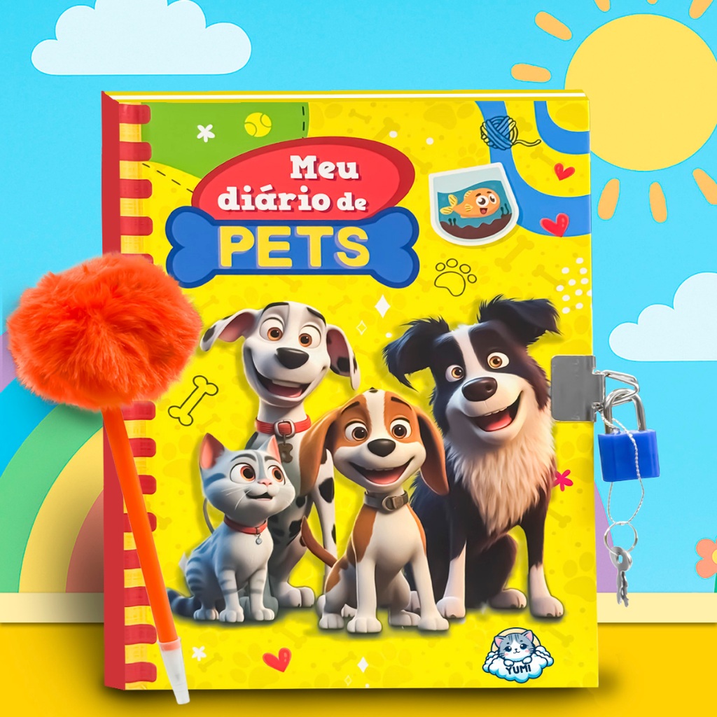 Meu Diário Fofinho Meu Amigo Pet | Livro Infantil Com Caneta Fofa | Segredos E Diversão Para Crianças