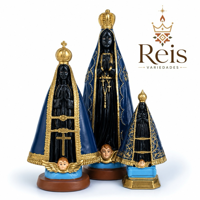 Imagem Nossa Senhora Aparecida 50cm, 40cm, 30cm, 20cm | Imagem em Borracha- Artigo Religioso Católico