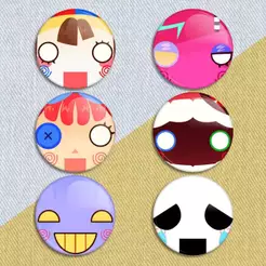 Broche circo digital, botons the amazing digital circus kits