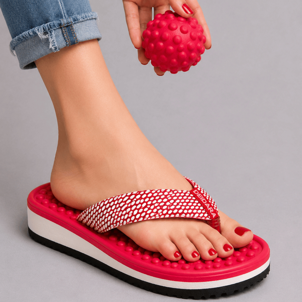 Chinelo Massageador Para Esporão E Fascite Plantar + Bola De Cravo Fisioterapeuta Original