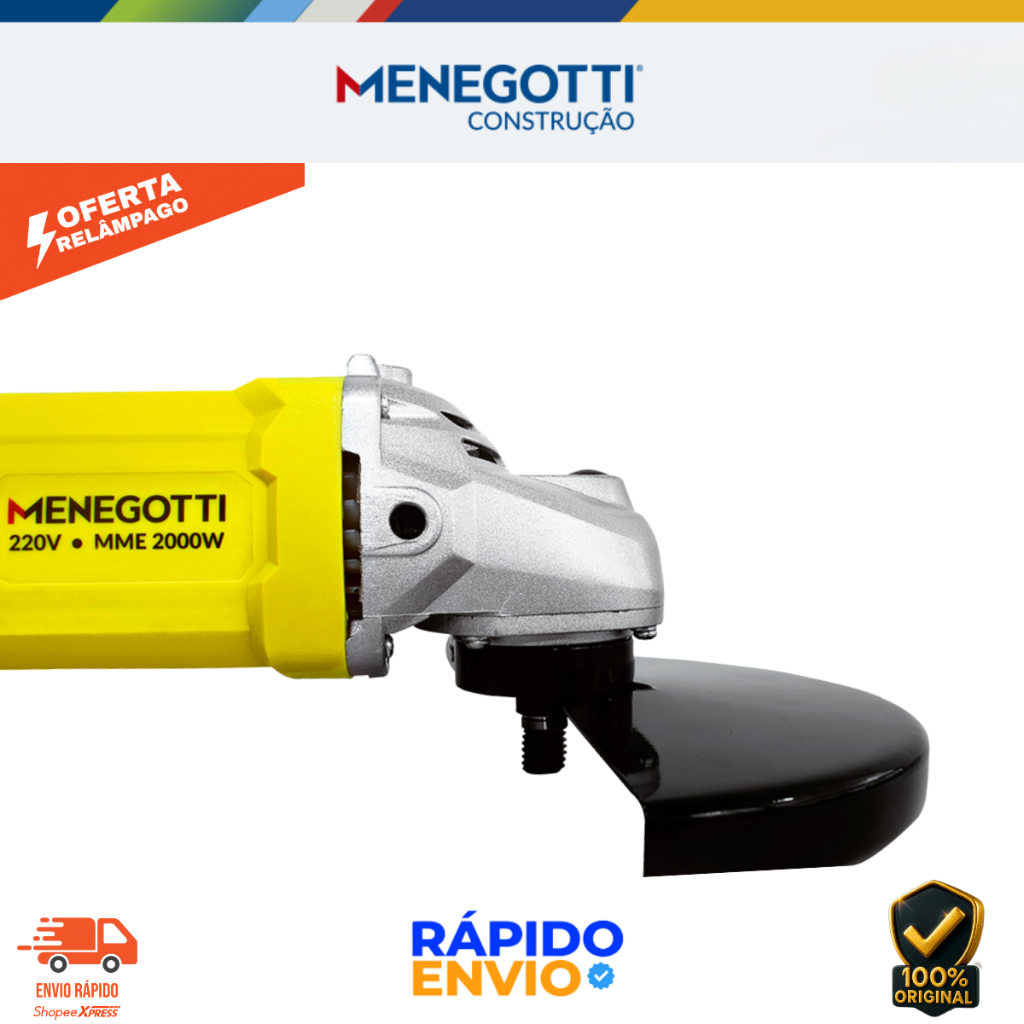 Esmerilhadeira elétrica MME 2000W 9″ Menegotti 127V Ou 220V Profissional Resistente · foto 2