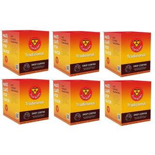 3 Corações Kit Café Drip Coffee Tradicional Sachê - Kit 6 Caixas | Café Coado, Sachê Prático, Tradicional, Fácil Preparo