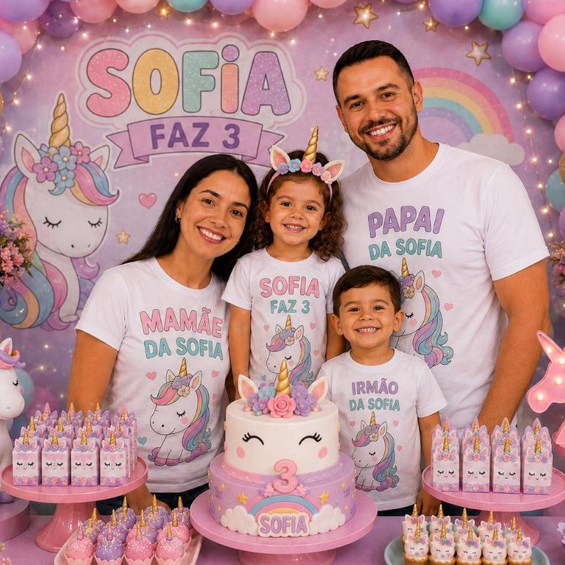 4 CAMISETAS PERSONALIZADAS PARA FESTA INFANTIL-FAZEMOS TOTALMENTE DO SEU JEITO COMO FOTOS FRASES OU TEMA