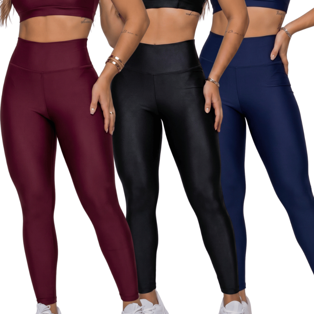 Calça Legging Fitness Feminina Cintura Alta Suplex Academia Zero Transparência Alta Compressão Confortável