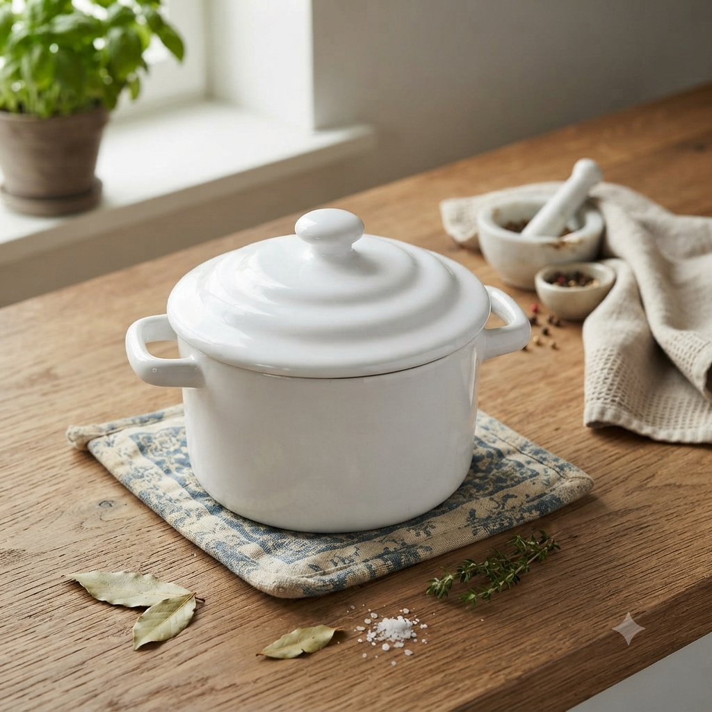 Mini Caçarola de Porcelana Moderna com Tampa 250ml | Panelinha para Buffet, Festa