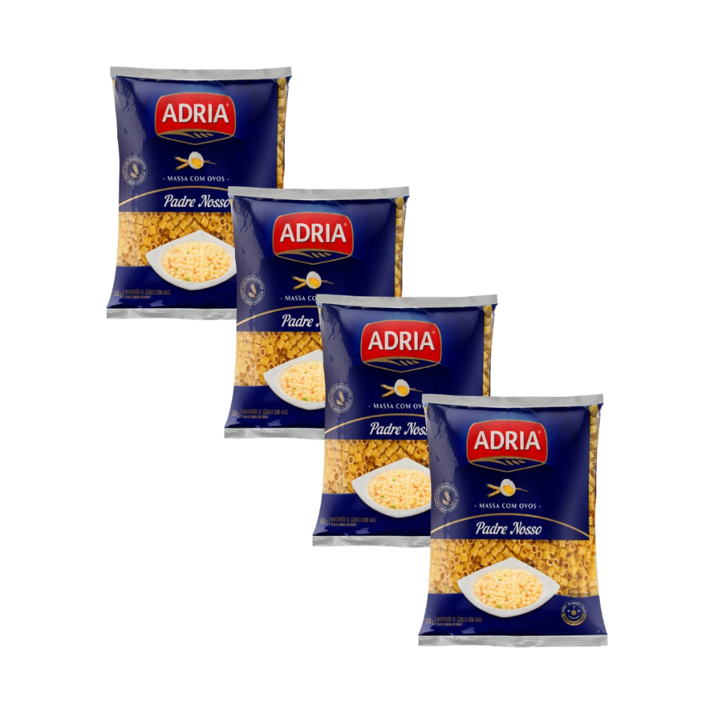Kit 4un Macarrão com Ovos Adria Padre Nosso 500g