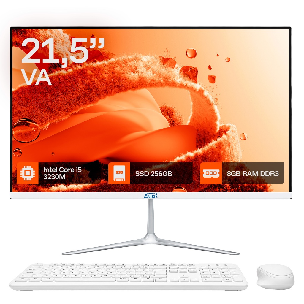 Computador All In One AIO-2232 Intel Core i5 3230M 8GB DDR3 SSD 256GB Tela 21,5" Full HD WiFi Branco