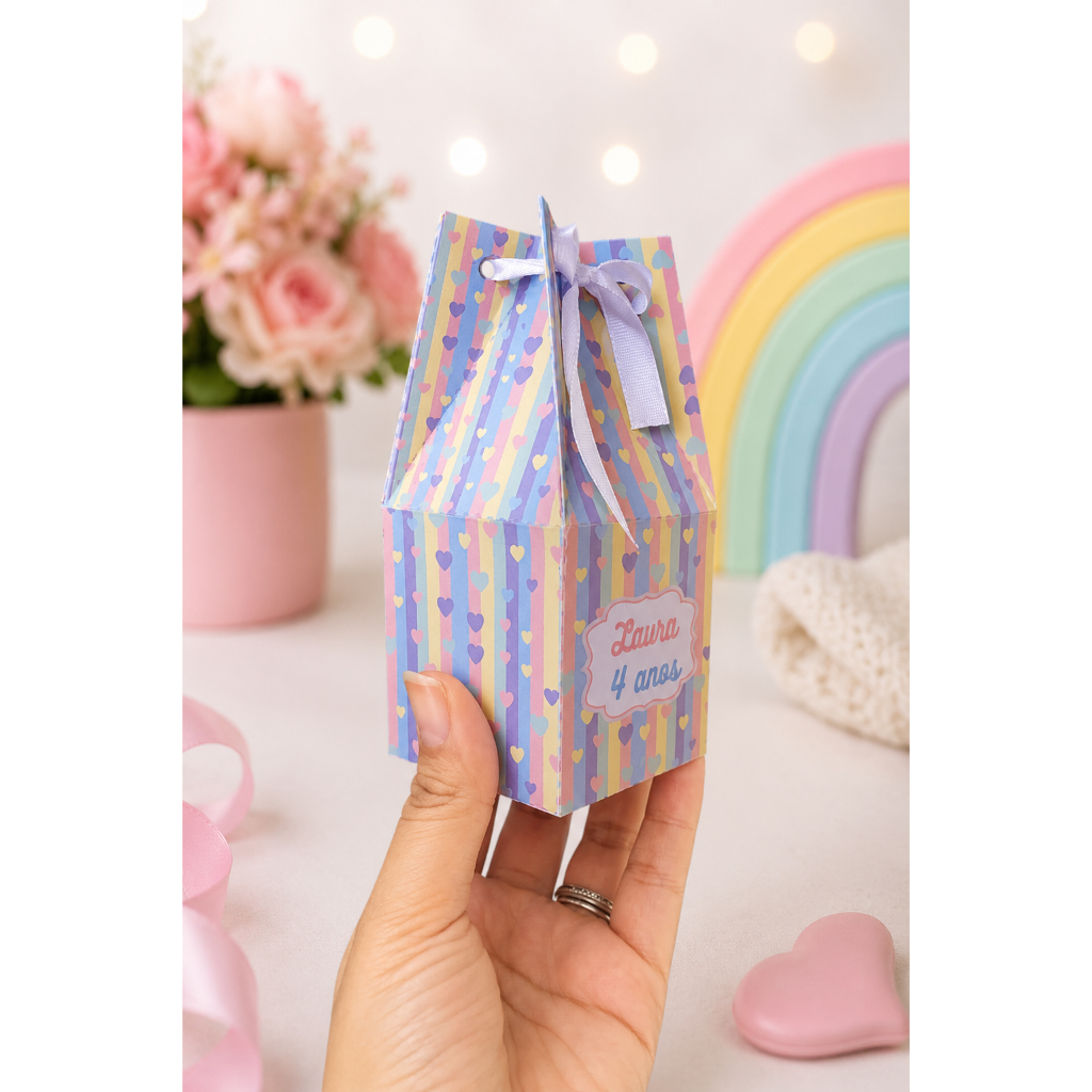 Kit 15 Caixa Sextavada Personalizada para Festa Infantil | Lembrancinha Personalizada | MONTADAS