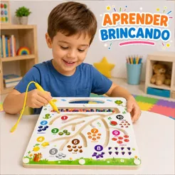 Prancheta Magnética Infantil Labirinto Educativo Frutas Montessori