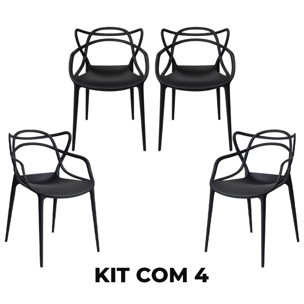 Cadeira Allegra Colorida Design Famoso Kit Luxo com 2 á 8 Unidades Cadeiras para Mesa de Jantar Sala Recepção Escritório