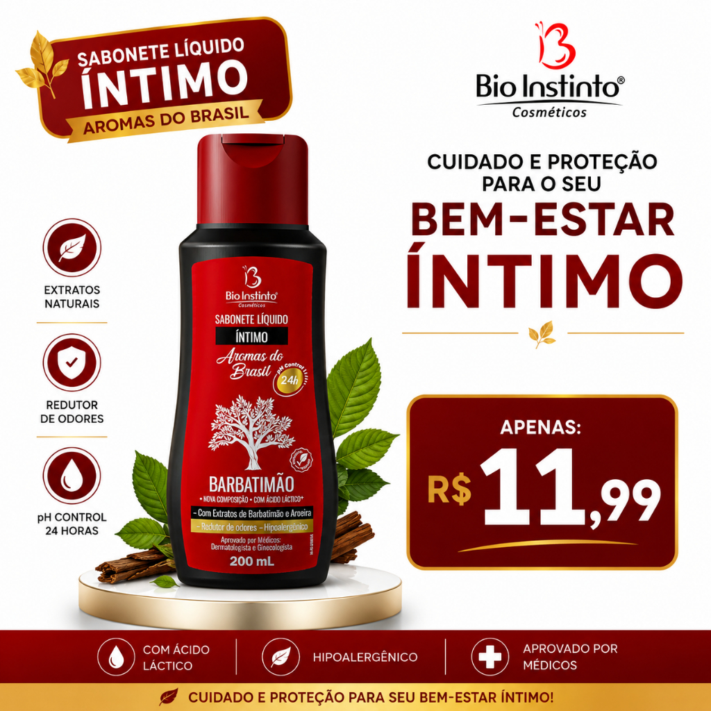 Sabonete Líquido Íntimo Barbatimão 200ml - Bio Instinto