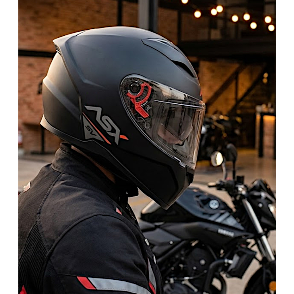 Capacete Asx City Solid Preto fosco Sv Com Óculos Interno Solar Motociclista