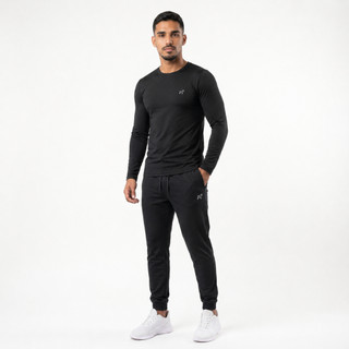 Kit Treino Masculino Camisa Térmica UV50+ e Calça Jogger Dry Fit Tactel Com Elastano