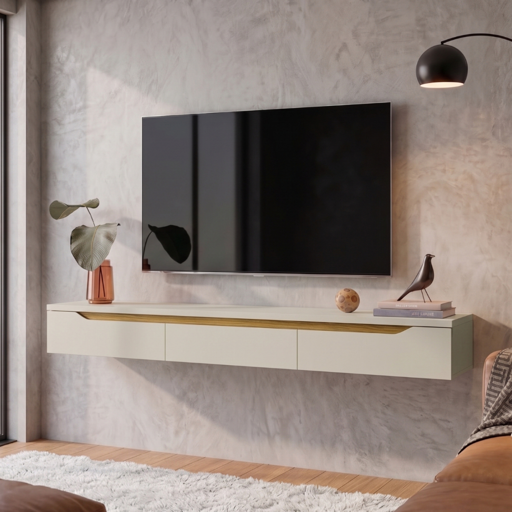 Rack Suspenso  P/TV até 70 Polegadas 180cm Uno Sala Moderna COPA DO MUNDO