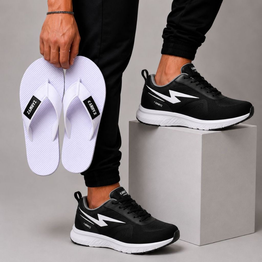 Kit Esportivo Masculino com Tênis Leve e Macio e Chinelo Confortável — foto 7