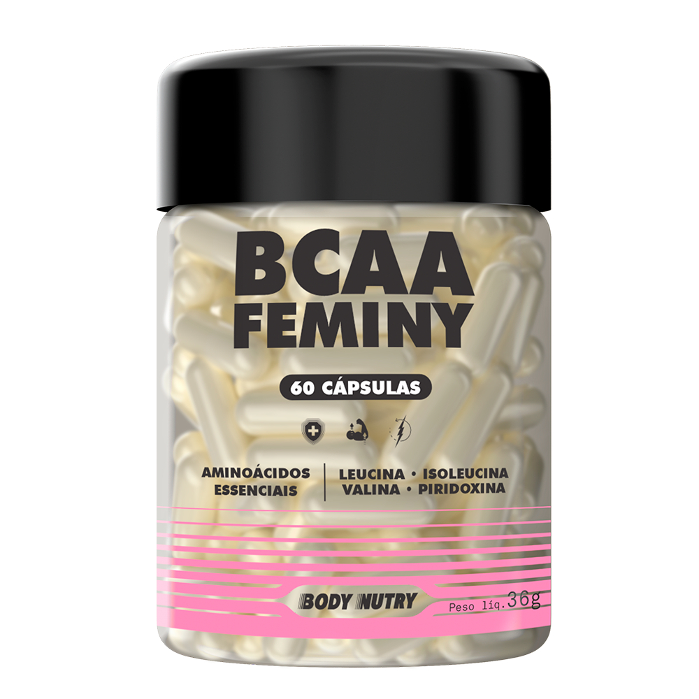 BCAA Feminy Desempenho, Recuperação, Força e Metabolismo 60 Cápsulas - Body Nutry
