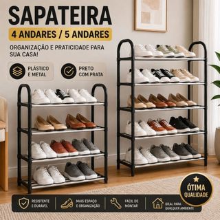 Sapateira 4/5 Andares Closet Guarda Sapatos Porta Estante Sapateira Organizadora Desmonta…