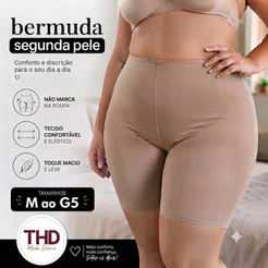 Bermuda modeladora plus size cintura alta leve compressão ánagua