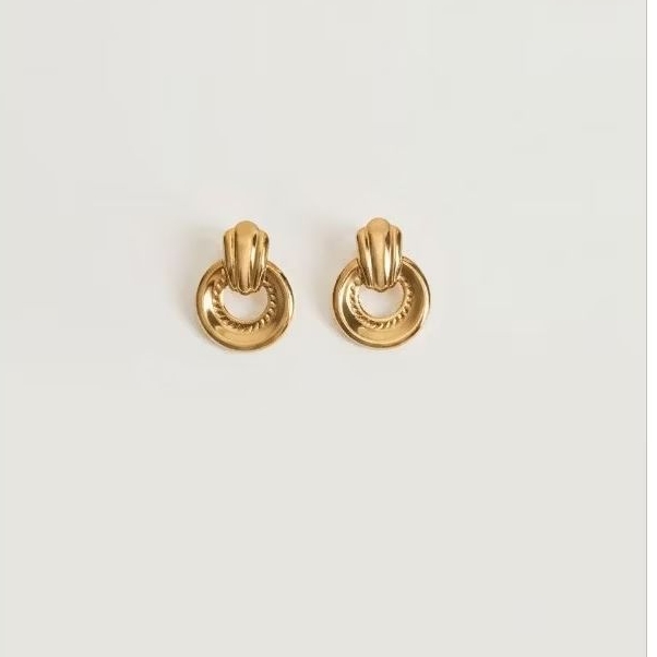 Brinco Circulo Elegante em aço Hipoalergênico Dourado