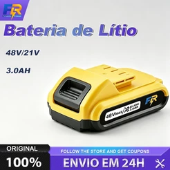 Bateria de Lítio 21V / 48V Recarregável Universal para Furadeira e Parafusadeira Longa Duração Resistente