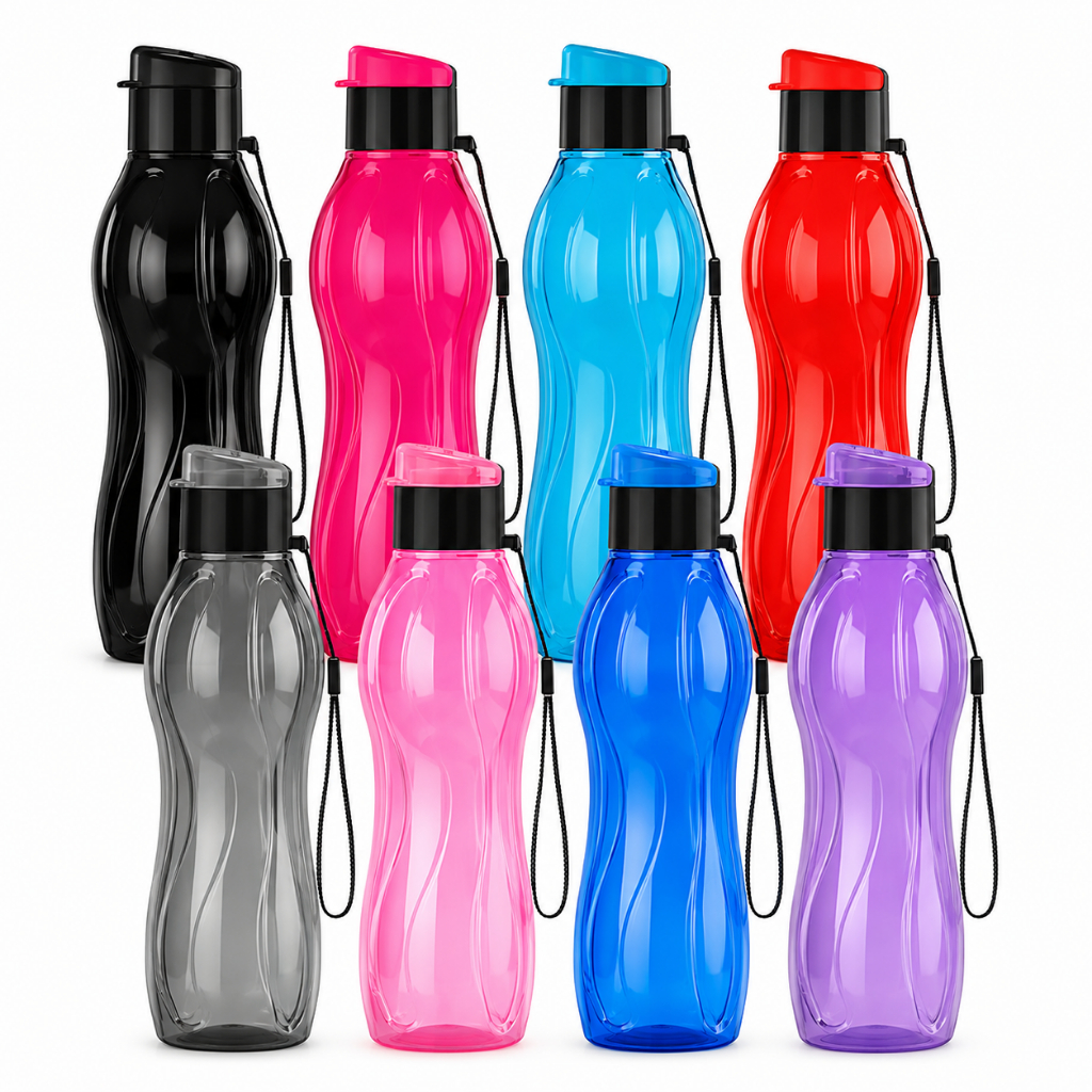 Garrafinha De água Squeeze Neon  Academia Escola Atacado 600 Ml