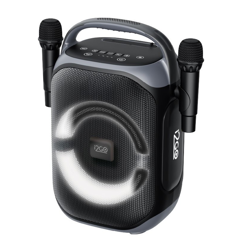 Caixa de Som Bluetooth Karaokê i2GO Ultra Voice 650 100W – Portátil com Microfones e LED