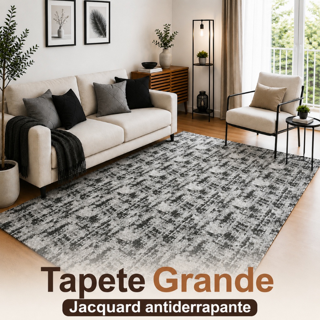 Tapete Jacquard 3,00 m x 2,00 m e 2,00 m x 2,50 m Antiderrapante Premium Luxo Sala Escritório Quarto
