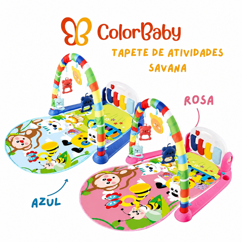 Tapete de Atividades para Bebê ColorBaby | Musical com Piano Interativo, Móbiles