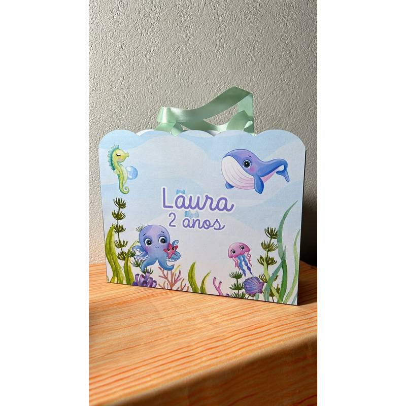 Sacolinha Personalizada Fundo do Mar | Lembrancinha Aniversário Infantil | Qualquer Tema