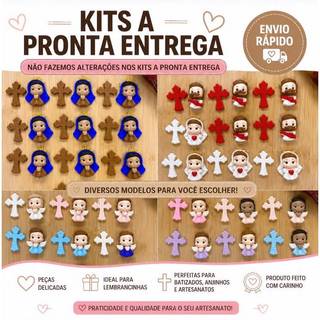Kit Biscuit Rosário Religioso Pronta Entrega para Artesanato Lembrancinhas Comunhão Crisma Batizado