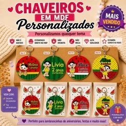 Lembrancinha Magali baby KIT Chaveiro MDF Aniversário, Maternidade Tema meninas