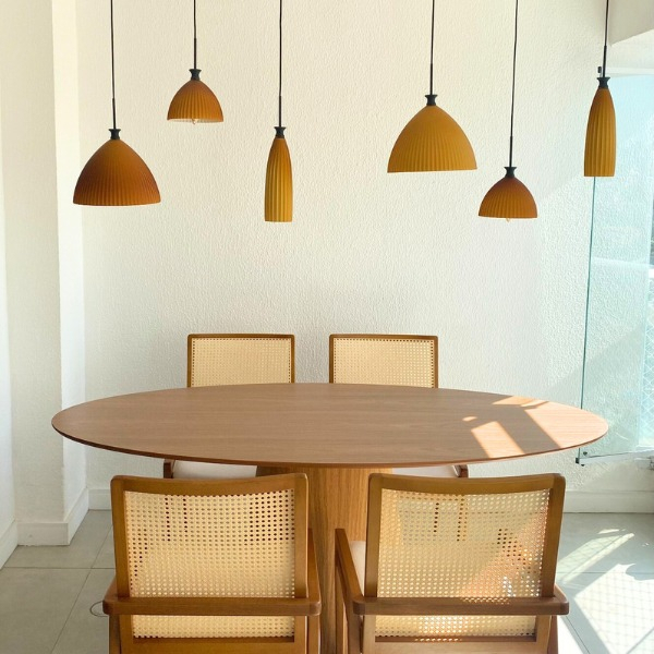 Mesa de Jantar Redonda 100cm Base Cone MDF Moderna 4 Lugares