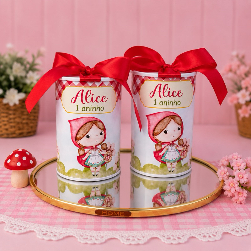 Kit Cofrinhos Personalizados Chapeuzinho Vermelho Cute 10 unidades Lembrancinha Festa Infantil Aniversário kit