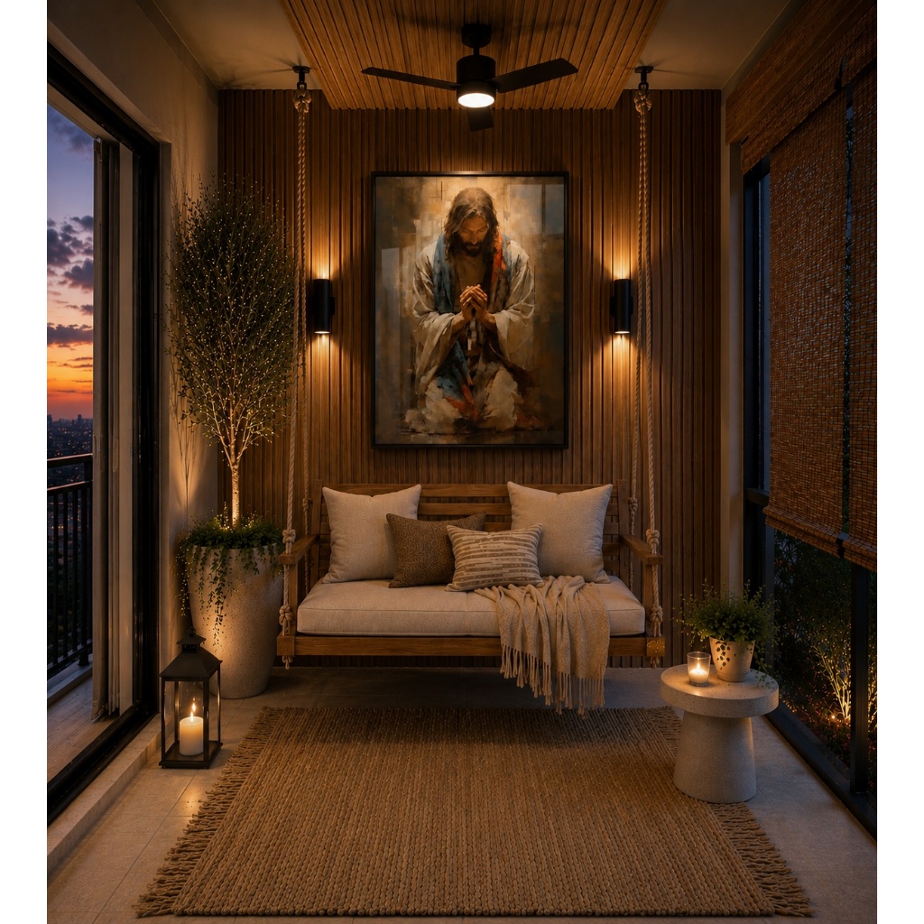Quadro Decorativo 1 Tela Jesus Em Oração 120X80cm Para Sala Quarto Escritorio · foto 2