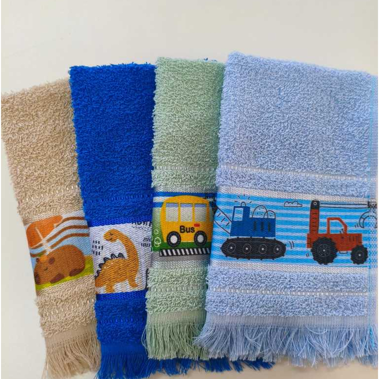Kit 4 Toalhas De Lavabo Infantil Escolar Lancheira 23x39cm Lindas Cores e Desenhos