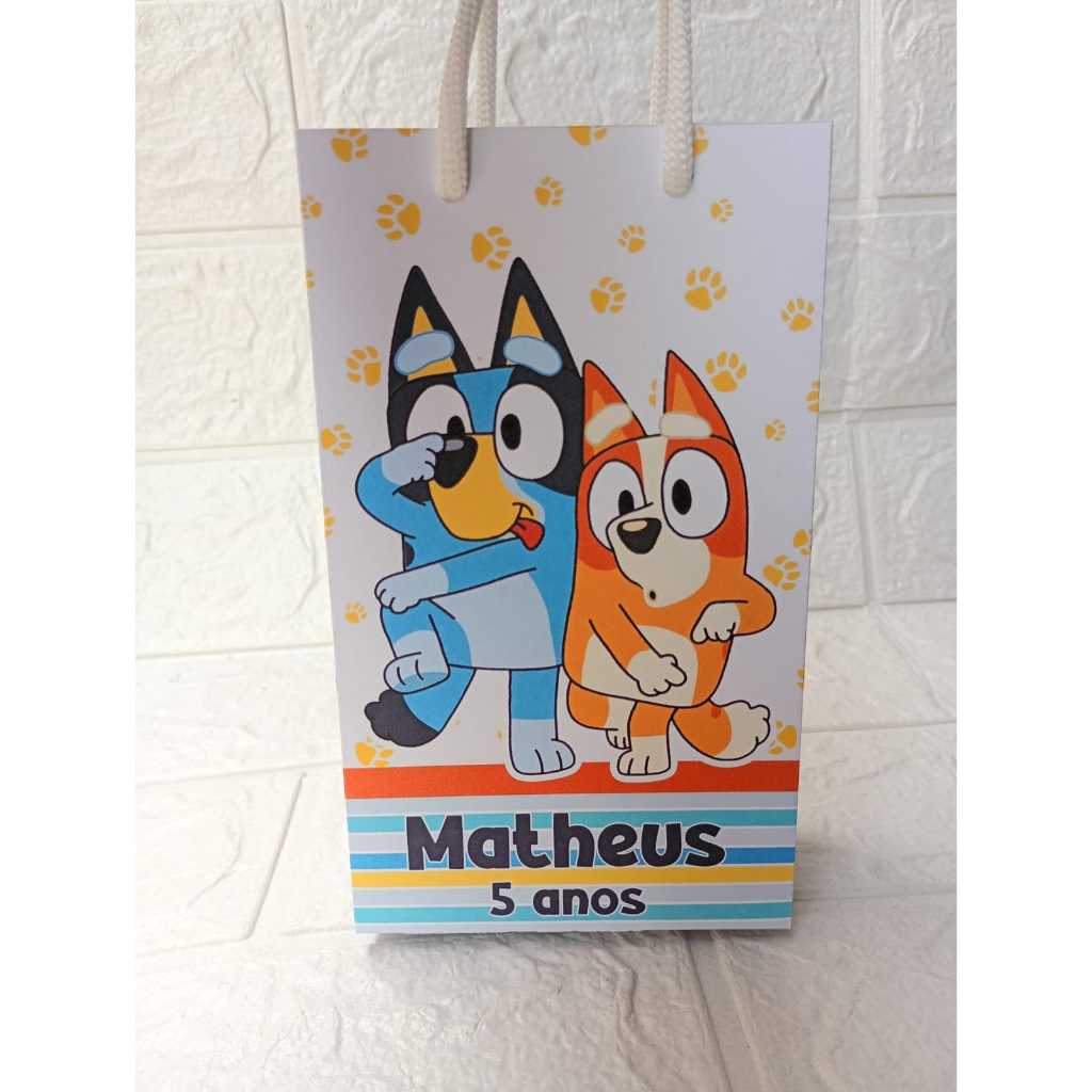 Sacolinha Surpresa Personalizada Bluey menino Lembrancinha de Aniversário Festa Infantil