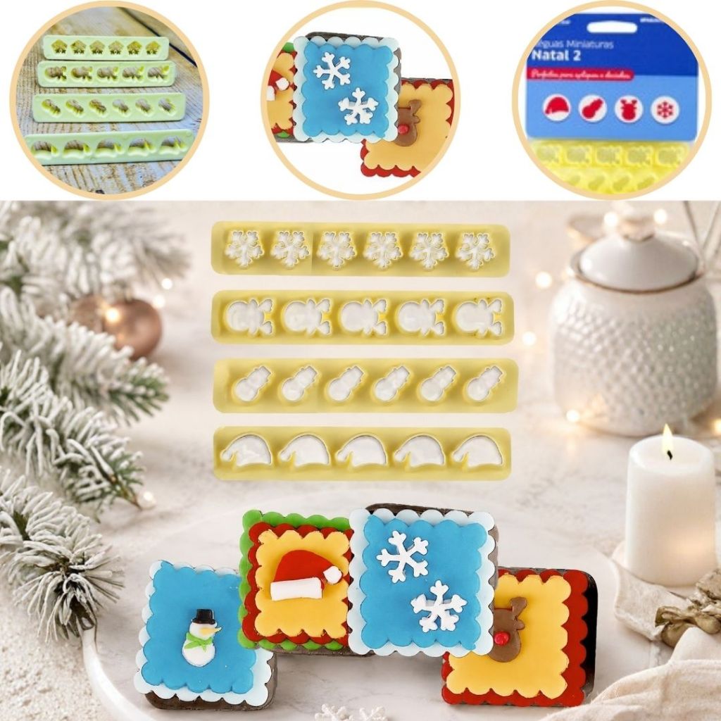 CORTADOR KIT RÉGUAS MINIATURAS NATAL 2 -4 PEÇAS (BLUE STAR) (CHOCO)
